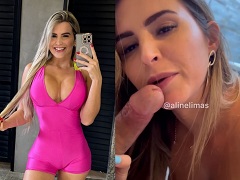 Aline Lima loira gostosa mamando gostoso o cacete até ganhar leitada