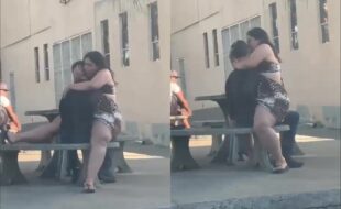 Gordinha piranha transando com namorado no meio da praça